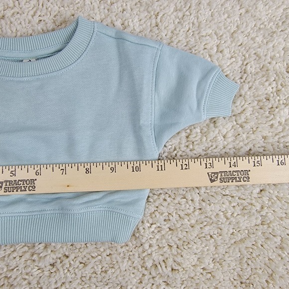 Amazon Unisex Baby Crewneck Sweatshirt Light Blue Preemie - Picture 6 of 15